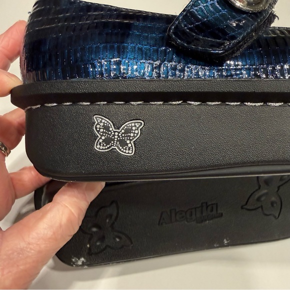 Alegria Paloma Mary Jane in Blue Lizard Print - Picture 8 of 11